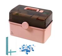 Boîte à médicaments à 3 couches - organisateur de stockage pliable, poignée portable | Housses de pilules sûres durables, conception de transport facile, utilisation pour le stockage