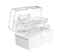 Boîte À Médicaments - Bacs De Rangement Empilables À 3 Couches Avec Poignée, Étui De Rangement Multifonctionnel De Grande Capacité Pour La Maison, La Clinique, La Salle De Sport, L'école, Le Camping |