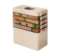 Boîte à médicaments, boîte à médicaments, 5 niveaux, boîte de premiers | Plastique robuste, 5 niveaux, fermeture renforcée, poignée de transport, compartiments clairs pour la maison, la clinique
