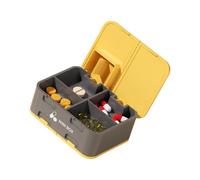 Boîte à médicaments compacte avec séparateur de pilules Systèmes de stockage à 2 niveaux pour un dosage hebdomadaire organisé Organisateurs de pilules hebdomadaires portables et robustes avec coupeur