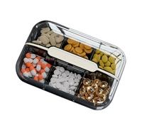 Boîte à médicaments de voyage | Boîte de rangement portable avec 6 compartiments | Pilulier portable pour voyage, usage quotidien, voyages d'affaires, hôtels