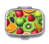 Boîte à médicaments de voyage portable, boîte à bijoux de voyage, boîte à bijoux pour tous les jours, mignons, divers fruits, boîte à pilules rectangulaire, pour pilule, capsules, bonbons, bijoux,