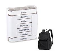 Boîte à médicaments distributeur pour sept jours compartiments basés sur l'organisateur portable d'aspiration structurée fermeture fiable taille de transport mince plans