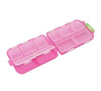 Boîte à médicaments en plastique étanche pour 10 contrats avec boucle de verrouillage hebdomadaire portable pour une semaine (rose rouge)