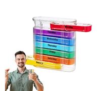 Boîte à médicaments familiale 7 jours avec 4 compartiments, étui de planification quotidienne en polypropylène pour pilules de soir ou de nuit, rangement pratique pour les médicaments, 13 x 12 x 4,5