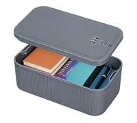 Boîte à médicaments grise - Petite boîte verrouillable avec serrure à combinaison - Boîte de rangement sûre pour médicaments, téléphone portable, collations - Pour la maison, le réfrigérateur, le