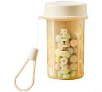 Boîte à médicaments portable avec serrure à sécurité enfant, pilulier de voyage rond avec compartiments transparents, rangement scellé pour médicaments, crème