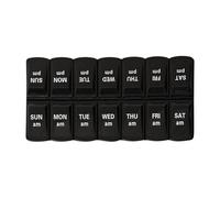 Boîte à médicaments portable - Organiseur 7 jours 2 fois par jour, planificateur de pilules AM/PM, étui de rangement compact, distributeur durable | Pilulier de voyage polyvalent pour gérer les