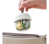 Boîte à médicaments pour les voyages et les déplacements | 4 compartiments - Petite boîte à pilules de voyage - Pour femmes, hommes, adolescents - Pour sac à main en plein air, randonnée et lieu de