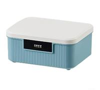 Boîte à médicaments sécurisée 9 L avec code à combinaison - Boîte de premiers secours en plastique avec plateau amovible pour un rangement sûr des médicaments à l'école à domicile (bleu)