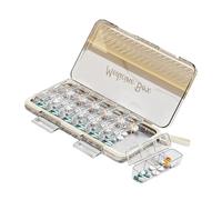 Boîte à médicaments transportable pour 7 jours, 21 compartiments, récipient bolus transparent, couvercle fermé sécurisé, structure d'étiquettes aveugles, qualité alimentaire, planificateur de stockage