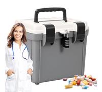 Boîte à médicaments verrouillable - Boîte à médicaments - Boîte à combinaison - Organisateur portable avec mot de passe verrouillable - Outil de grande capacité pour dossiers de documents, collection