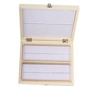 Boîte à Mémoire de Traîneau en Bois pour 100 PCS Biologieglas Préparé à L'objet Microscope Carrier - Empêche la Frottement ou la Rupture - Boucle en Métal Compacte - Pure Wood à Main Arabe Faite à
