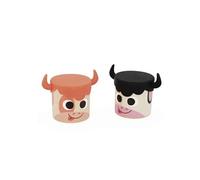 Janod boîte sonore de vache jouet avec cornes multicolores