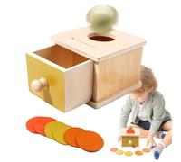 Boîte à Monnaie Jouet montessoris avec Boules - Jouet sensoriel avec tiroir pour Petits pour Le développement des compétences de bébé, Outil de Coordination avec balles | Jouer