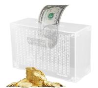 Boîte à monnaie tirelire, boîte transparente pour économiser de l'argent - Boîte pour économiser de l'argent pour économiser $ 5000,Boîte de sauvegarde sans ouverture avec compteur d'anniversaire,