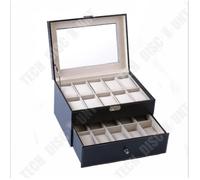 Boîte à Montre - TD® - Cadeau Homme - 20 Montres - Cuir Similicuir - Noir