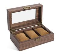 Boîte à Montres avec 3 Compartiments,Uten Présentoir Boîte Coffret à Montre Bijoux Coffret de Rangement avec Serrure Ecrin