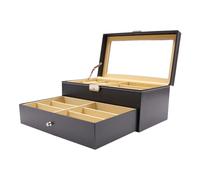 Boîte à montres boîte à montres boîte à cosmétiques boîte de rangement boîte à montres vitrine à bijoux tiroir à bijoux boîte à bijoux pour 6 montres boîte à montres+9 étuis à lunettes boîte à bijoux