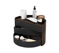 Boîte à Montres Boite Montre Rangement Montre Boîte De Rangement De Montre De Collier De Boucle D'oreille, Boîte De Rangement De Bijoux De Rotation De 180 Degrés En Bois De Demi-cercle 3 Coffret à mon