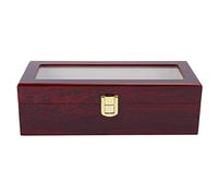 Boîte à Montres for Hommes, Boîte de Montre à 5 Grilles Boîte de Rangement de Montre-Bracelet en Bois Rouge for Hommes Boîte d'affichage de Montre en Bois à 5 Grilles Fenêtre Transparente Boîte de Ran