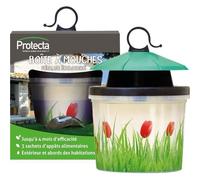 Protecta® - Piège à Mouches Extérieur Réutilisable - Anti-Mouches Efficace sans Insecticide - avec 4 Appâts Alimentaires - Idéal pour Jardin & Terrasse - Fabriqué en France
