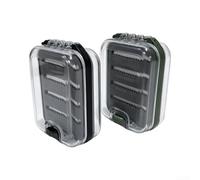 Boîte à mouches double face ultra transparente avec joint étanche Corps ABS Mousse fendue et corde de suspension pour la mobilité (Vert)