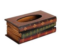 Boite a Mouchoir Boîte à mouchoirs en Forme de Livre Bois rétro, Porte-Serviettes rectangulaire, étui Rangement, Porte-mouchoirs, conteneur, décoration d'intérieur