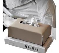 Boite a Mouchoir Boîte à mouchoirs tissée en Cuir, étui Serviettes Papier de Luxe, Porte-Papier Soie for Salon, décoration Table for la Maison pour Le Home Office(Milk Tea)