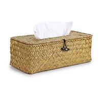 Boîte à Mouchoir Rectangulaire Distributeur boîte tissée en roseaux (Naturelle)