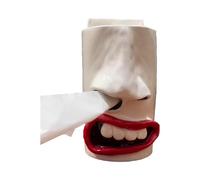 Boîte à mouchoirs - Boîte à mouchoirs | Boîte distributeur de mouchoirs | Support de boîte à mouchoirs | Porte-mouchoirs amusant en résine | Distributeur de mouchoirs en forme de bouche étrange |