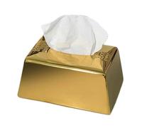 Boîte à mouchoirs Boîte à mouchoirs en céramique dorée forme de brique, conteneur stockage papier décoration Housse pour distributeur