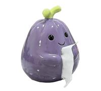 Boîte à mouchoirs Boîte à mouchoirs en céramique Joe, jolie aubergine faite la main, conteneur de papier rouleau forme dessin animé Porte-mouchoirs décoratif