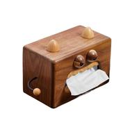 Boîte à mouchoirs Boîte à serviettes en tissu monstre bois, récipient papier de hêtre et noyer noir Housse pour distributeur