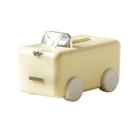 Boîte à mouchoirs Boîte de rangement mouchoirs avec tiroir coulissant élégant, adaptée à divers Styles vie, gain place Housse pour distributeur(Creamy Yellow)