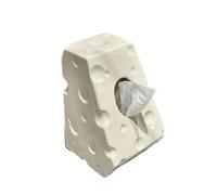 Boîte à mouchoirs Boîte de rangement mouchoirs en céramique blanche forme fromage, conteneur papier salon toilette Porte-mouchoirs décoratif