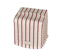 Boîte à mouchoirs carrée à rayures rouges | Housse en coton, design amovible, lavable en machine pour la décoration de la maison, les familles et les réunions