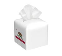 Boîte à mouchoirs carrée élégante avec imprimé drapeau de l'État de Californie pour salon, chambre à coucher, bureau