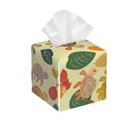 Boîte à mouchoirs carrée en Cuir, imperméable, Motif Tortue, Mignonne et colorée, avec Ceinture inférieure, pour Table, Salle de Bain, Bureau, Voiture, décoration