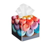 Boîte à mouchoirs carrée en cuir imprimé bonbons colorés pour table, salle de bain, voiture, bureau