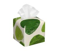 Boîte à mouchoirs carrée en Cuir PU imperméable, Motif Minimaliste Abstrait Vert en Forme de boulette de Riz, pour Voiture, Salle de Bain, Chambre, Bureau ou Table. Décoration