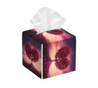 Boîte à mouchoirs carrée en cuir synthétique avec joli cœur d'arbre d'amour - Distributeur de papier décoratif pour salle de bain, chambre à coucher, bureau
