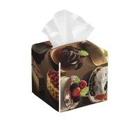 Boîte à mouchoirs carrée en cuir synthétique - Étanche - Moderne - Pour gâteaux, friandises - Pour salle de bain, cuisine, table de chevet, bureau, décoration d'intérieur