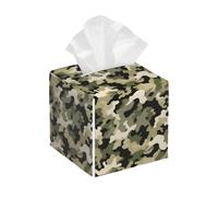Boîte à mouchoirs carrée en PVC imperméable avec motif camouflage classique pour la maison, le bureau, la salle de bain, la voiture, table de chevet, coiffeuse