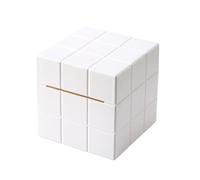 Boîte à mouchoirs Couvercle de boîte à mouchoirs Cube magique carré en plastique, support Unique moderne, étui facial décoratif Housse pour distributeur(White)