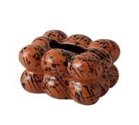 Boîte à mouchoirs Couvercle de boîte à mouchoirs en céramique, motif pierre fait la main et conception d'encre éclaboussée, adapté au rétro Housse pour distributeur(Brown 2)