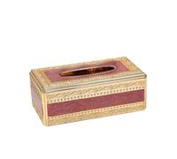 Boîte à mouchoirs Couvercle de boîte à mouchoirs en or européen, support décoratif rectangulaire, serviette papier acrylique, décoration maison Housse pour distributeur(Red)