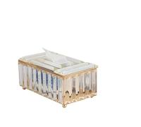 Boîte à mouchoirs Couvercle de boîte à mouchoirs, support papier, accessoires Table bureau, porte-valise, plateau serviettes Housse pour distributeur(Gold)