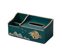 Boîte à mouchoirs Couvercle de boîte à mouchoirs, support rectangulaire, Table basse multifonctionnelle, organisateur télécommande Housse pour distributeur(Green)