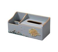 Boîte à mouchoirs Couvercle de boîte à mouchoirs, support rectangulaire, Table basse multifonctionnelle, organisateur télécommande Housse pour distributeur(Gris)